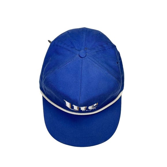 Vintage Miller Lite "Lite Beer" Adjustable Trucker Hat with Rope- Blue - Picture 3 of 12